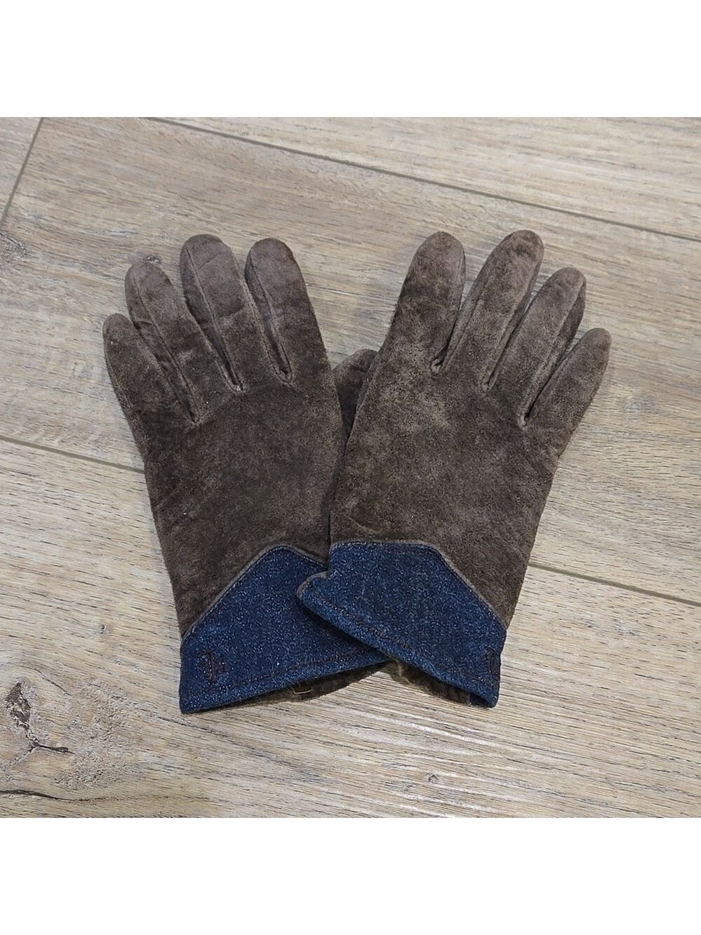 Retro 90's/Y2K Suede And Denim Ralph Lauren Gloves Ralphcore